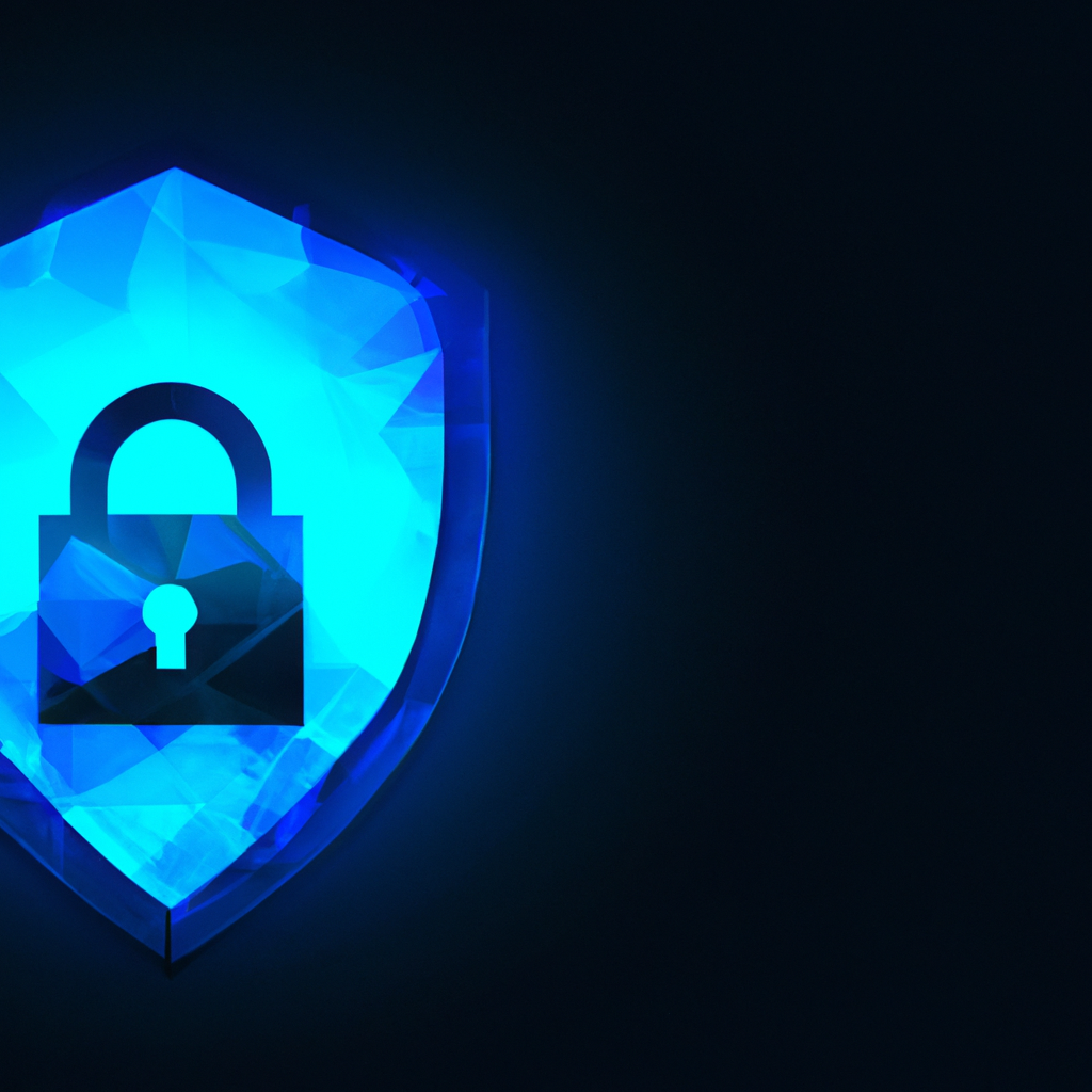 Illustration abstraite d’un bouclier avec cadenas symbolisant la sécurité des données et la confidentialité